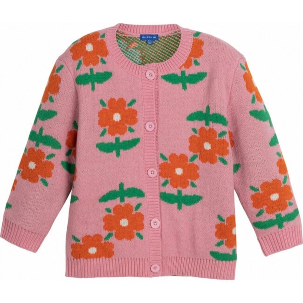 MAISON ME Ashley Cardigan, Dusty Pink Floral